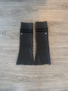 lululemon athletica Black Ribbed Knee-High Socks with Subtle Stripe